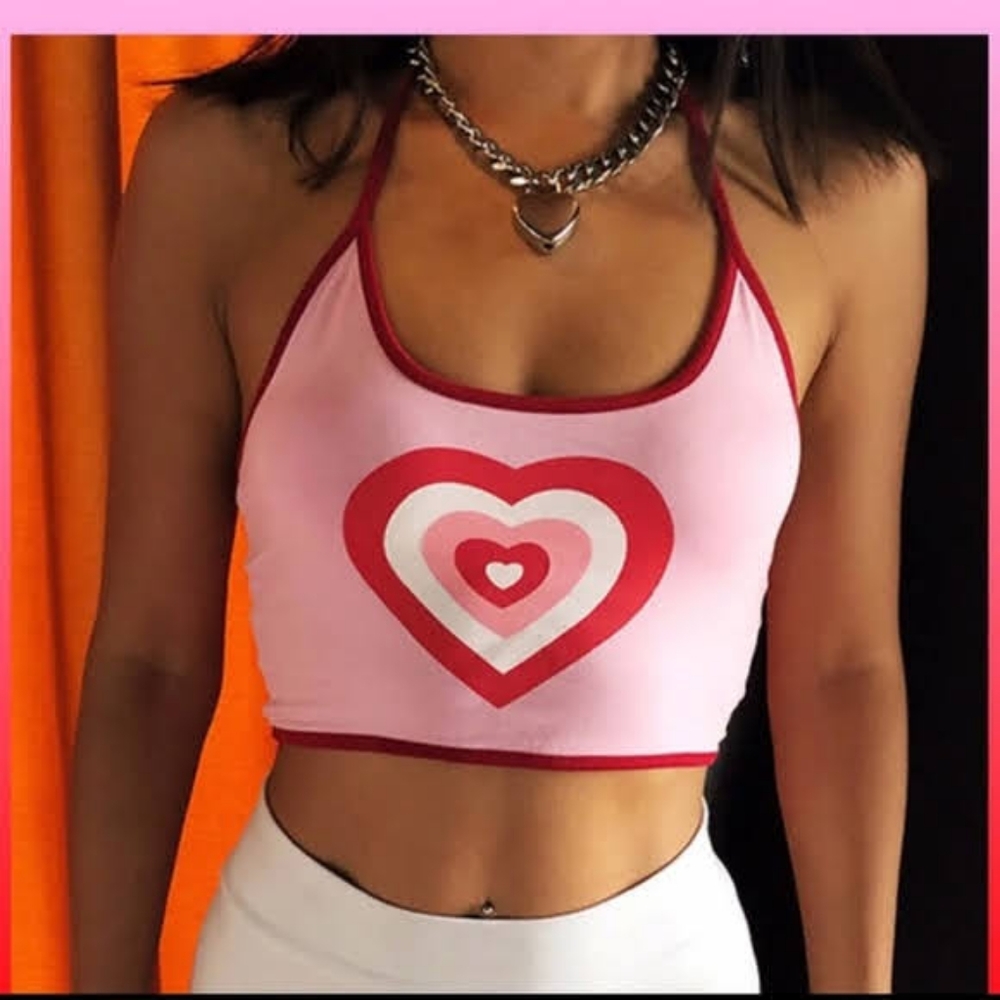 POWER PUFF GIRLS Inspired halter crop top Embroidered.